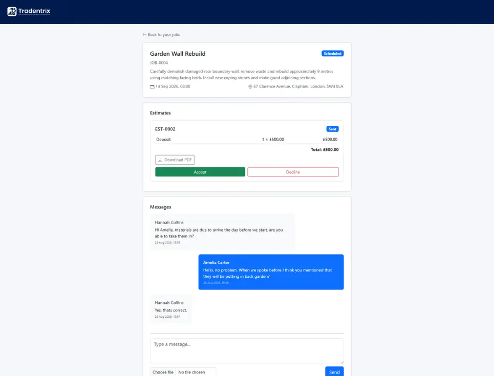 Example of portal page