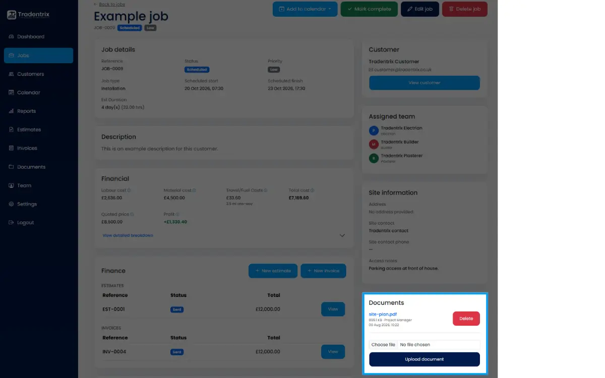 List of job documents
