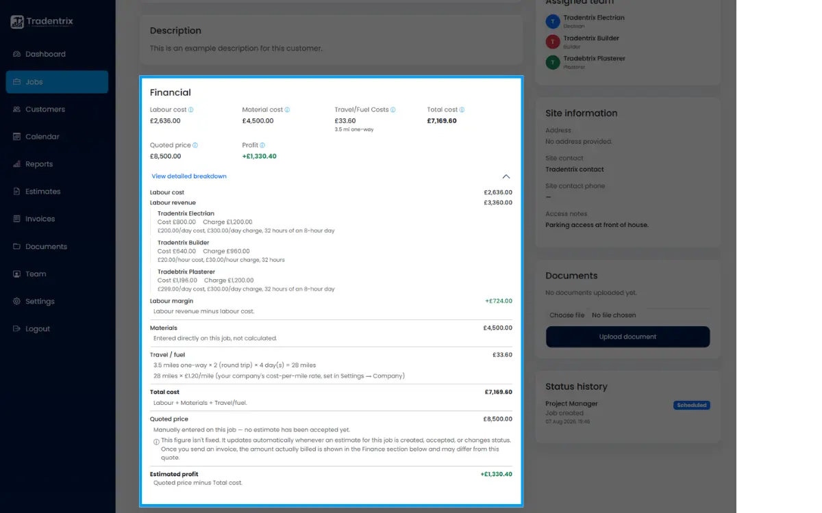 Financial section