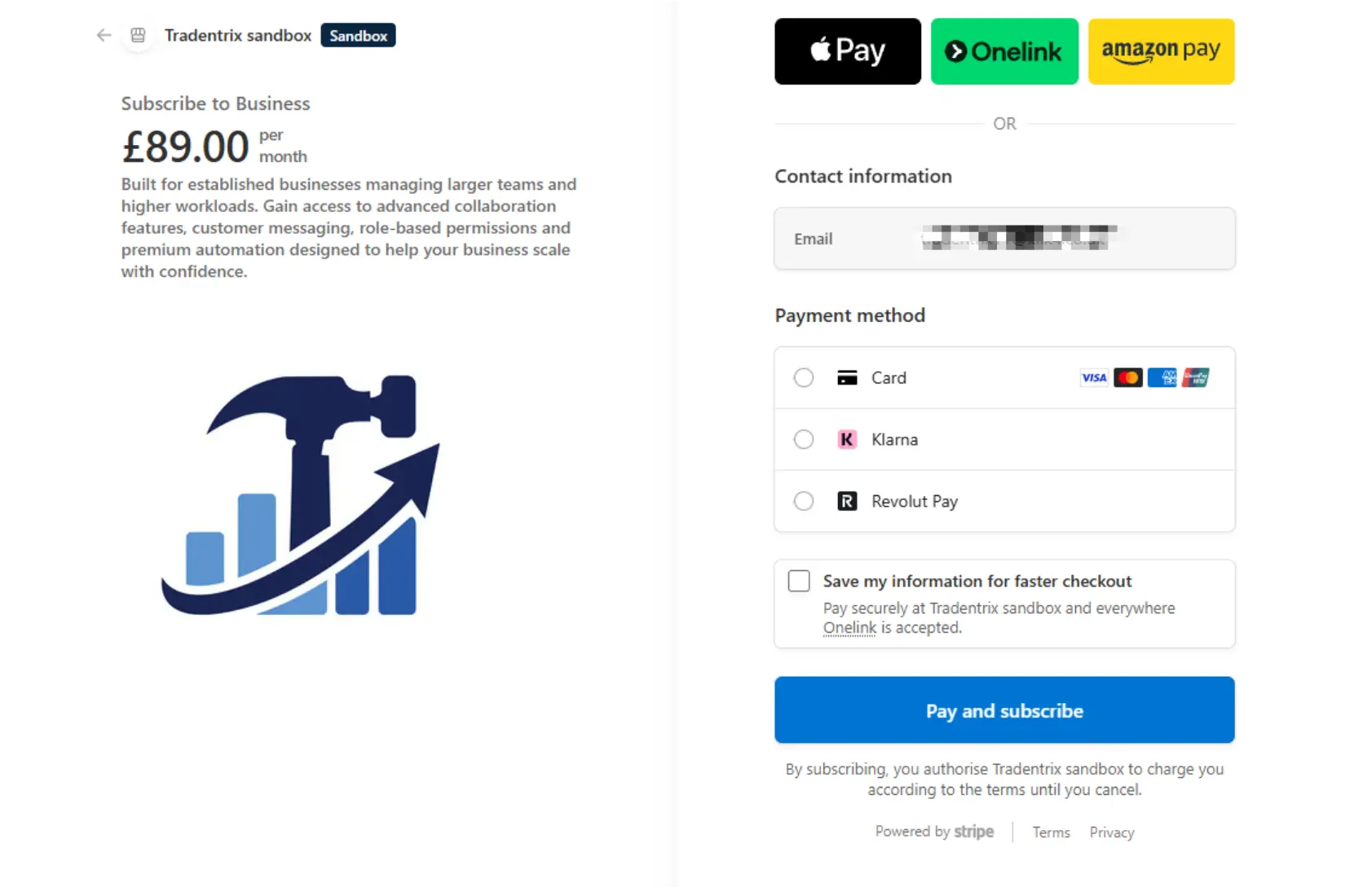 Sign up step 4: payment